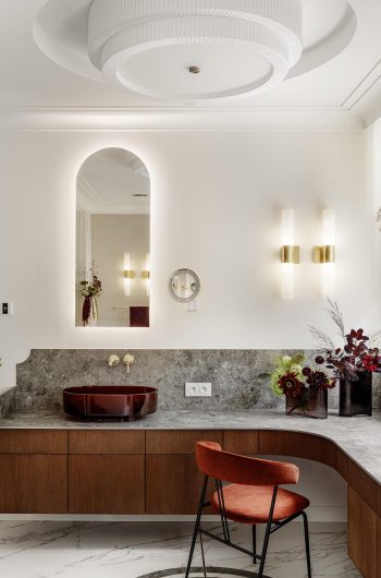 Spiek kwarcowy Marazzi Caparia Lux Gris - blat w łazience